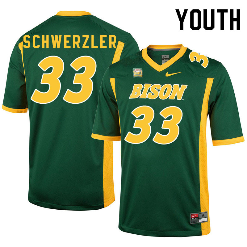Youth #33 Mason Schwerzler North Dakota State Bison College Football Jerseys Sale-Green